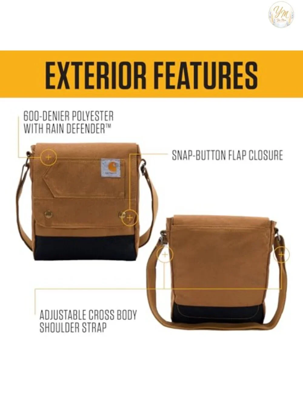 Carhartt Crossbody Bag Men's Adjustable Shoulder Bag 15